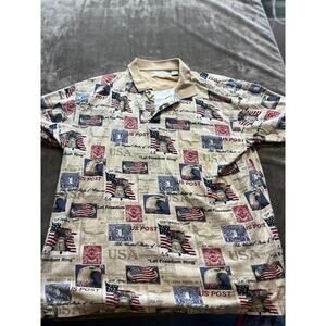 American Summer Clothing Company Polo - US Post Office Stamps‎ Size L